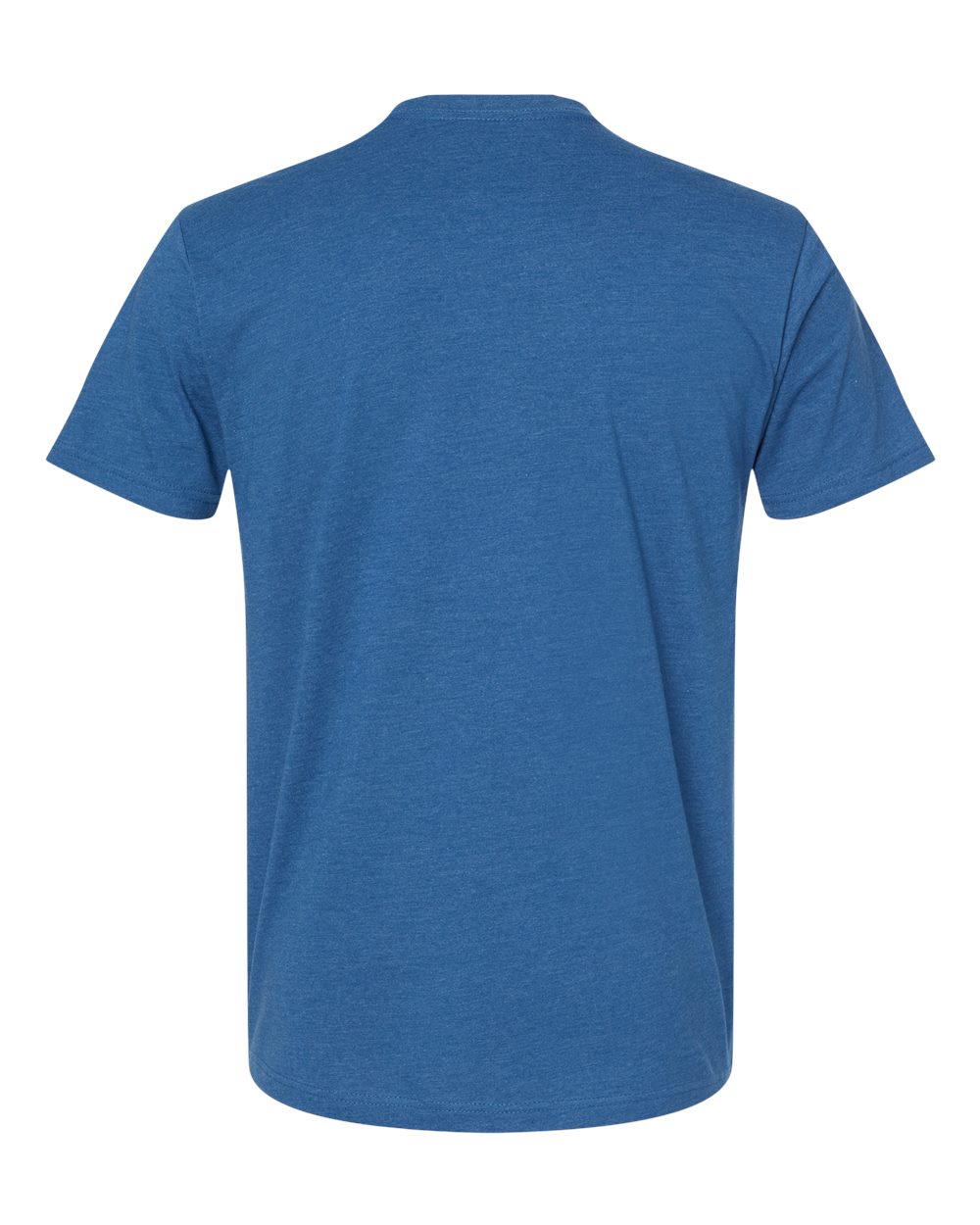 Rear View of Heather Cool Blue CVC T-Shirt - 6210