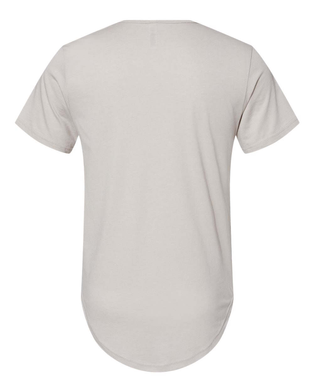 Rear View of Heather Cool Grey Jersey Curved Hem Tee - 3003