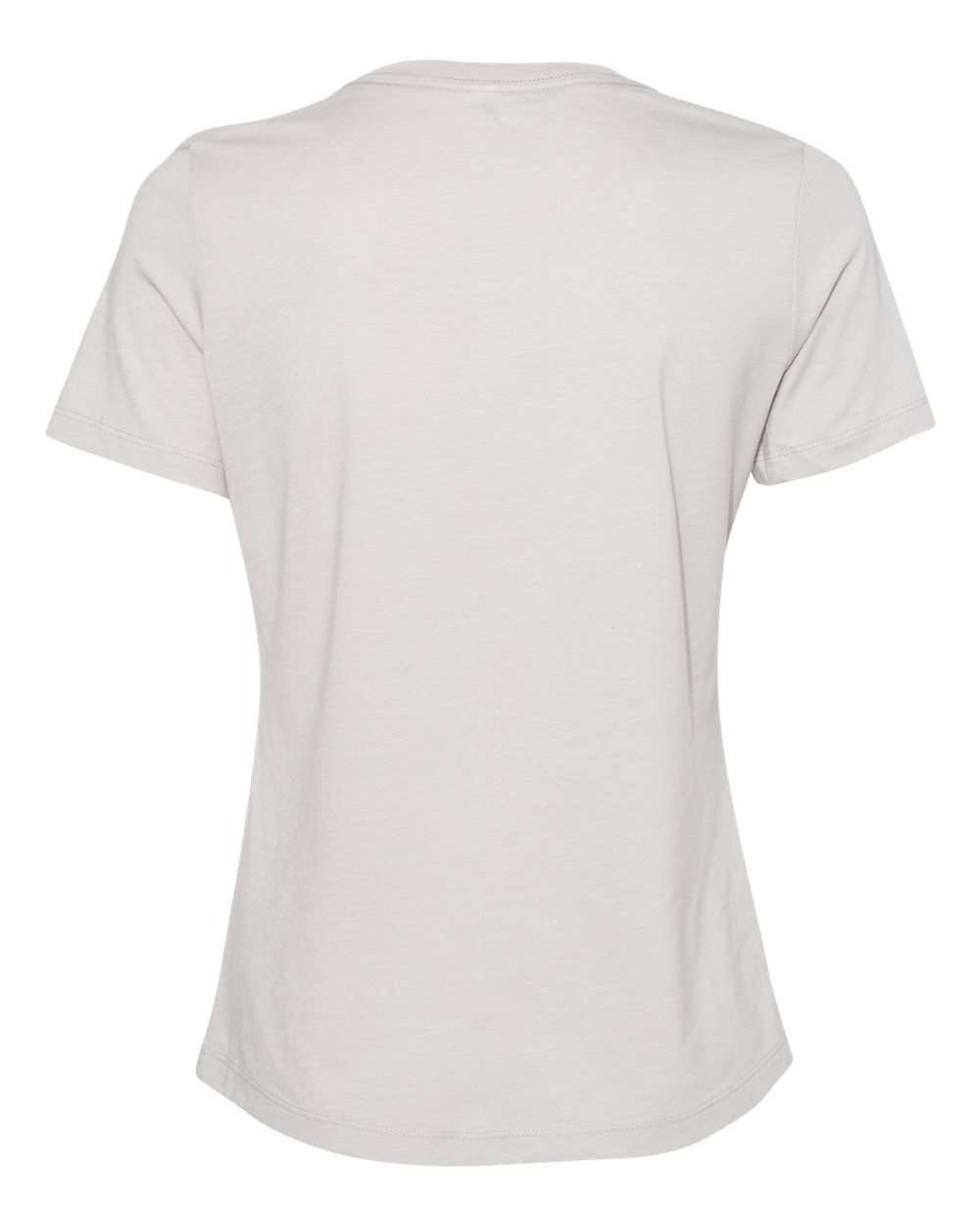 Rear View of Heather Cool Grey Women’s Relaxed Fit Heather CVC Tee - 6400CVC