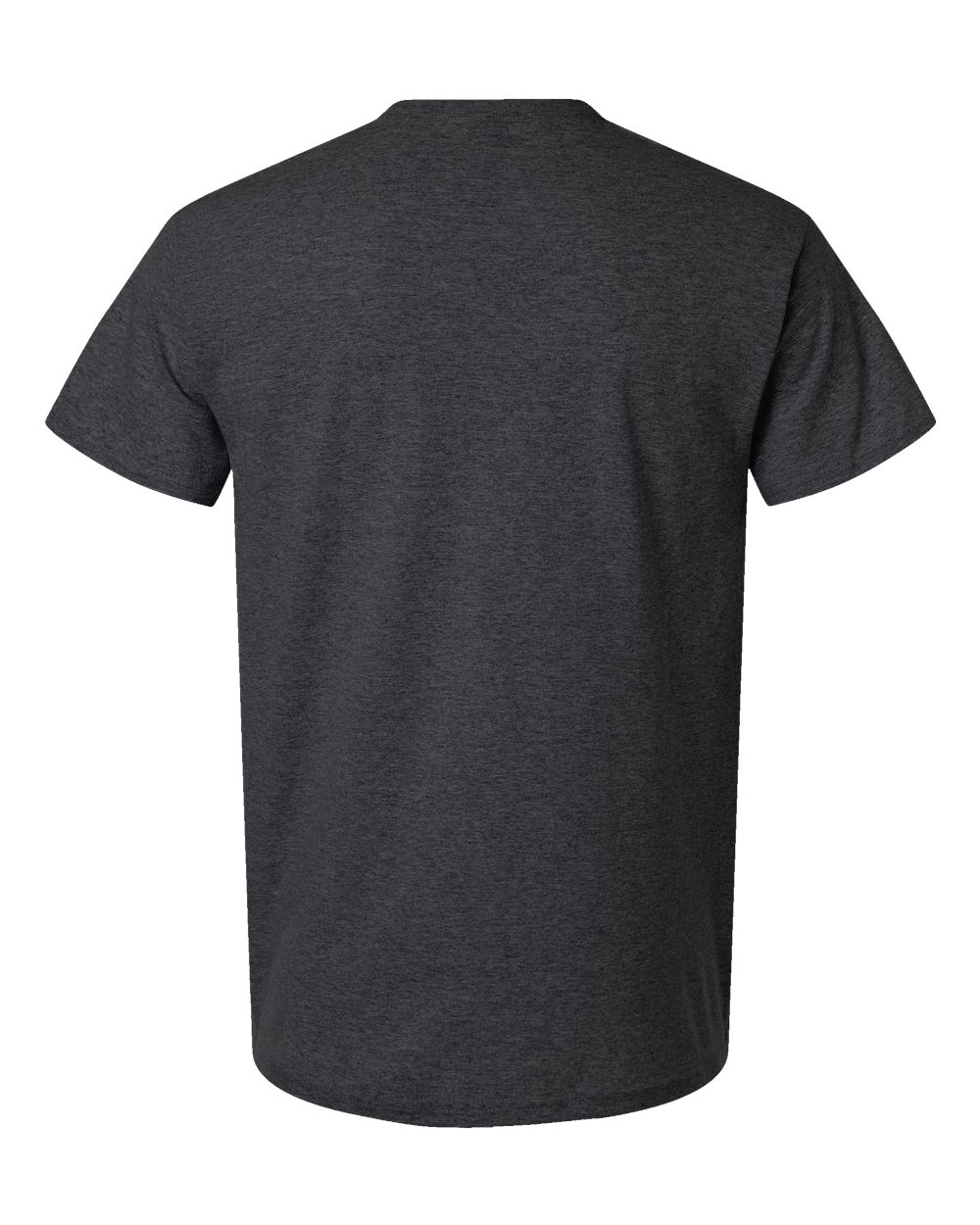 Rear View of Heather Dark Grey Light Cotton T-Shirt - 3000