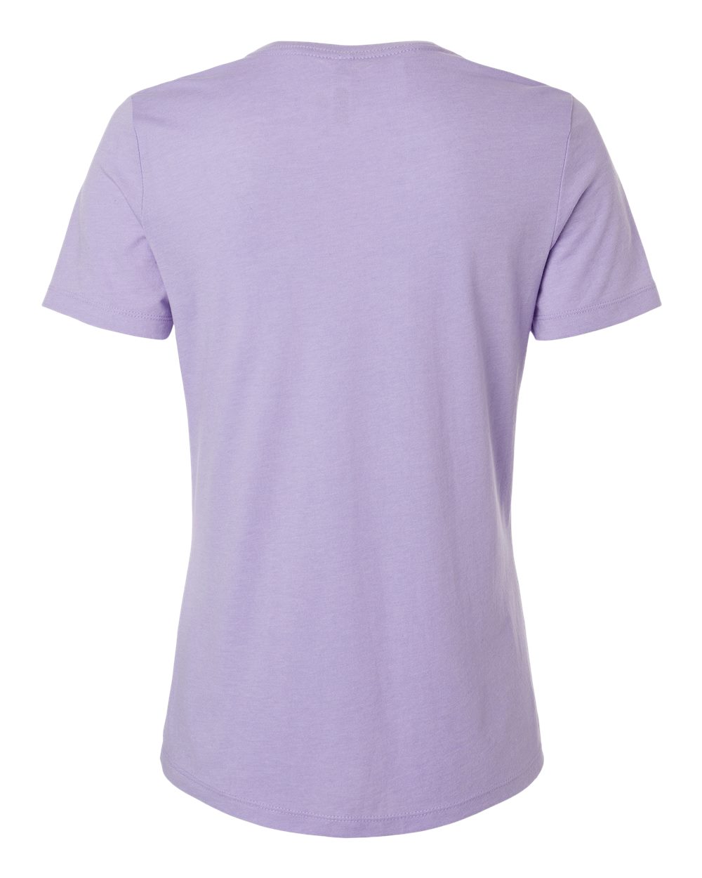 Rear View of Heather Dark Lavender Women’s Relaxed Fit Heather CVC Tee - 6400CVC