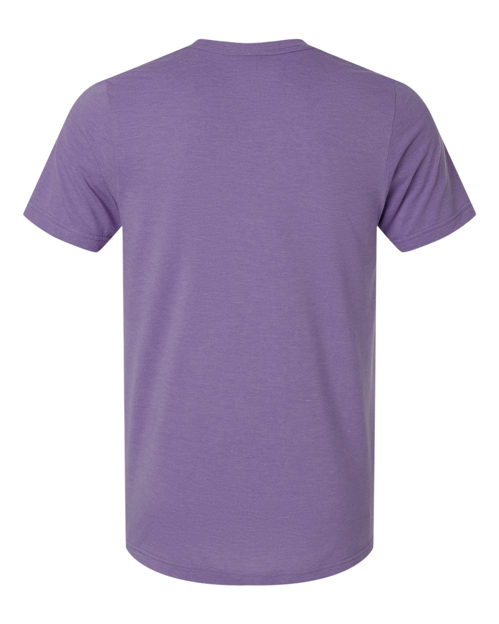 Rear View of Heather Deep Purple Combed CVC T-Shirt - 602CVC