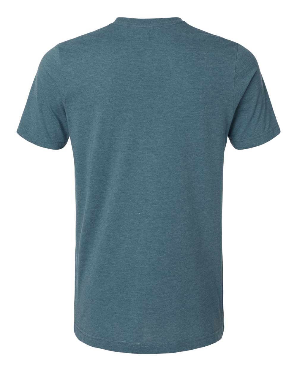 Rear View of Heather Deep Teal Combed CVC T-Shirt - 602CVC