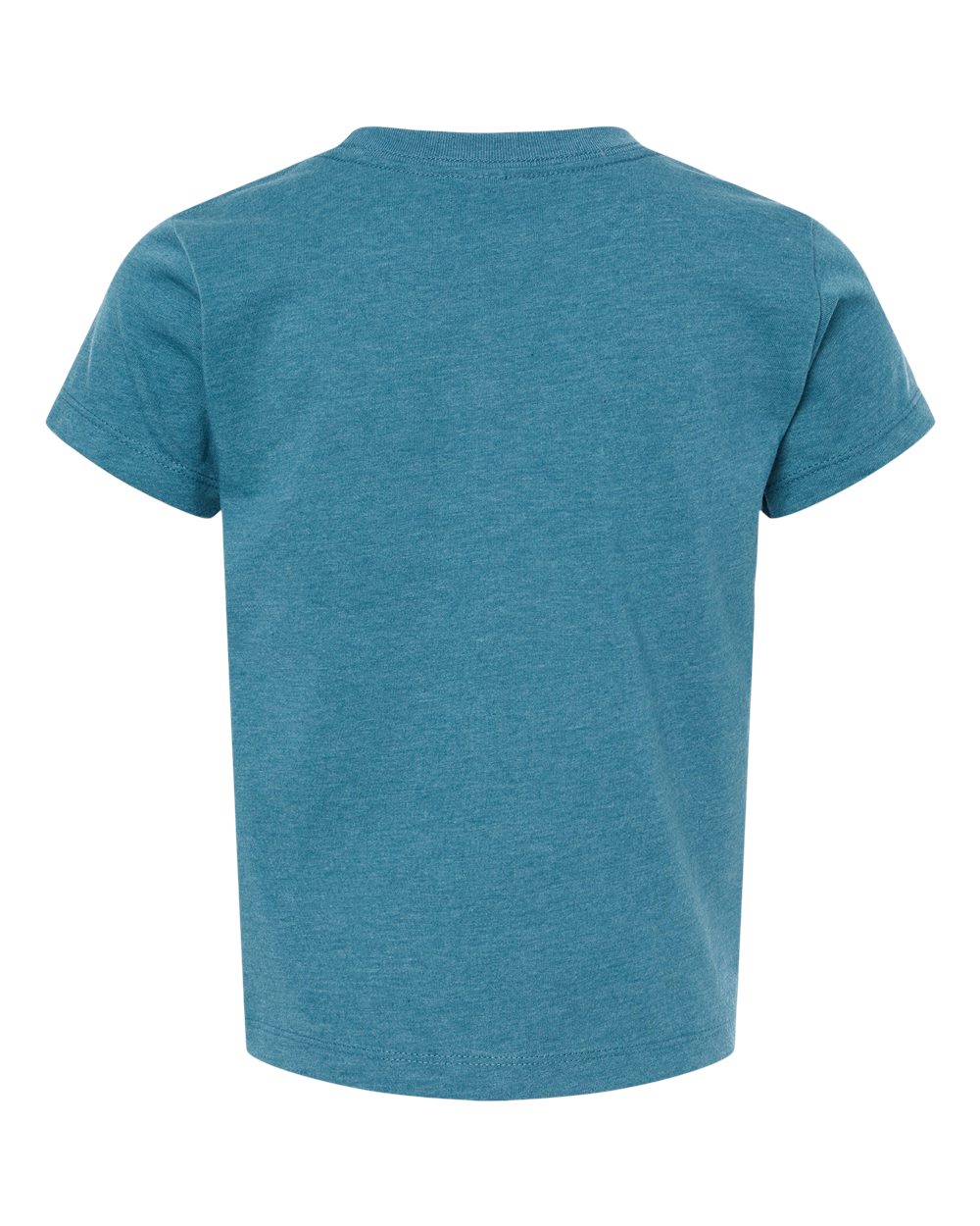 Rear View of Heather Deep Teal Toddler Jersey Tee - 3001T