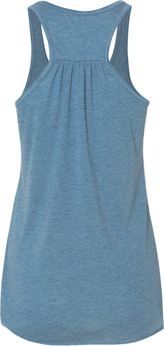Rear View of Heather Deep Teal Women's Flowy Racerback Tank - 8800