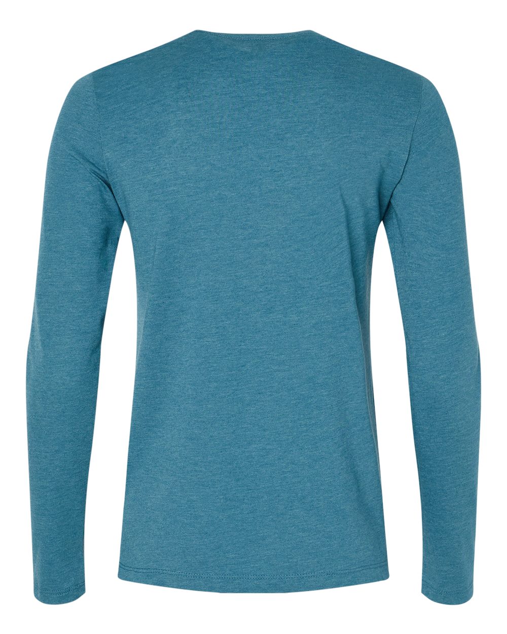 Rear View of Heather Deep Teal Women’s Jersey Long Sleeve Tee - 6500