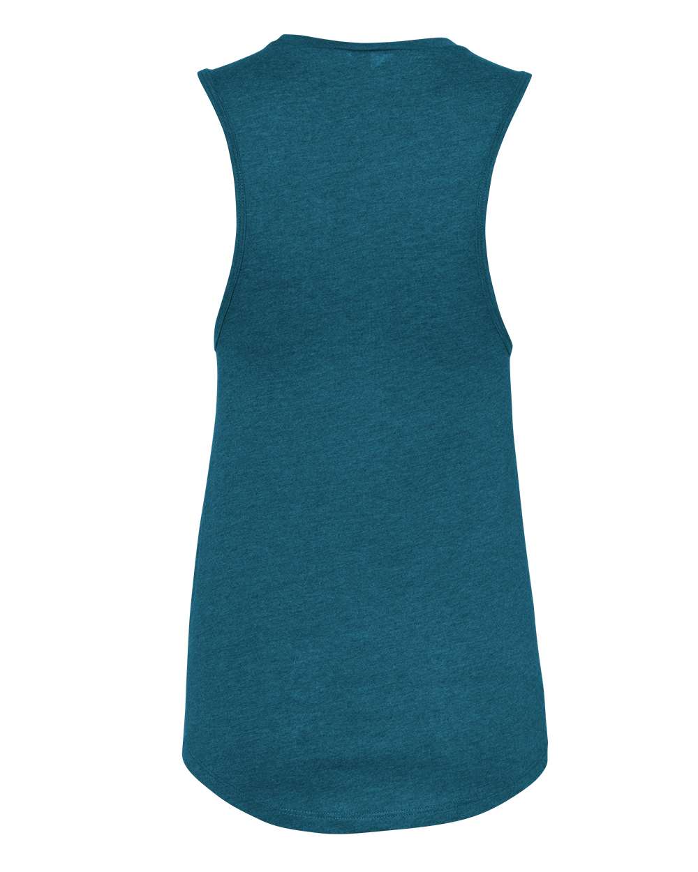 Rear View of Heather Deep Teal Women's Jersey Muscle Tank - 6003