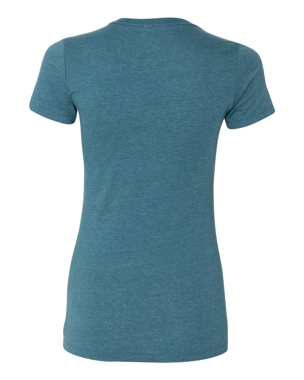 Rear View of Heather Deep Teal Women's Slim Fit Tee - 6004
