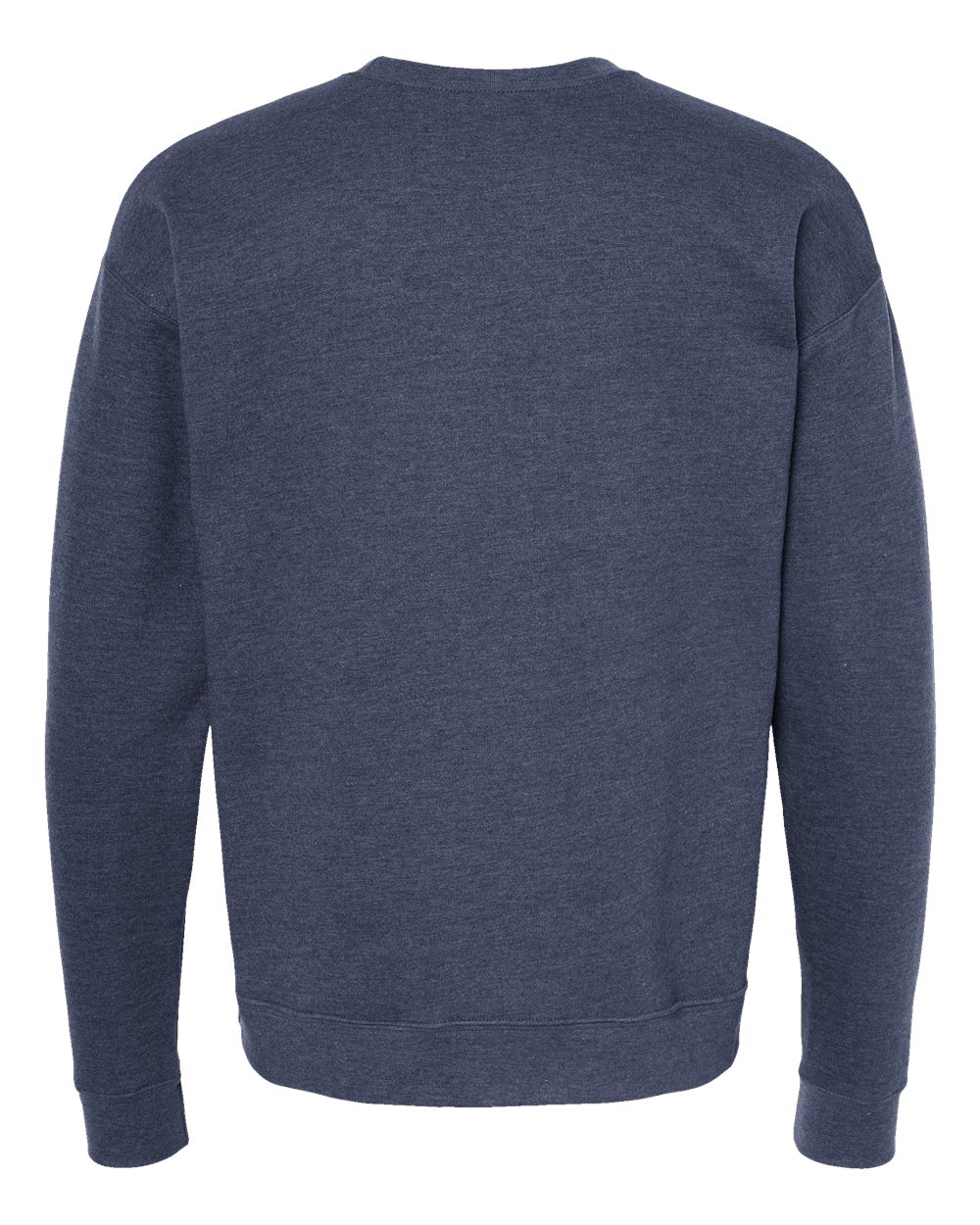 Rear View of Heather Denim Fleece Crewneck Sweatshirt - 340