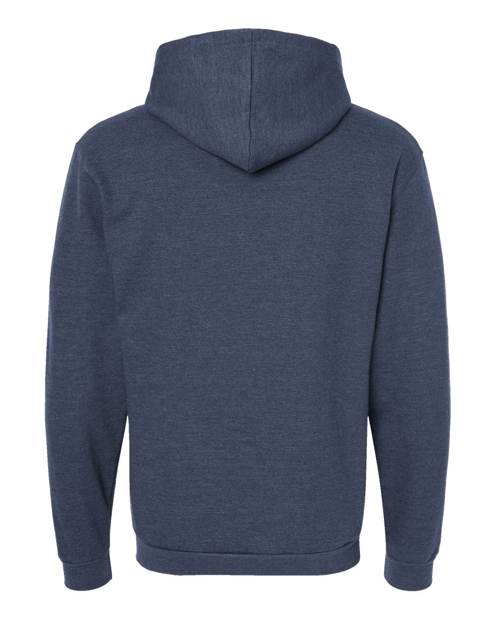 Rear View of Heather Denim Full-Zip Hooded Sweatshirt - 331