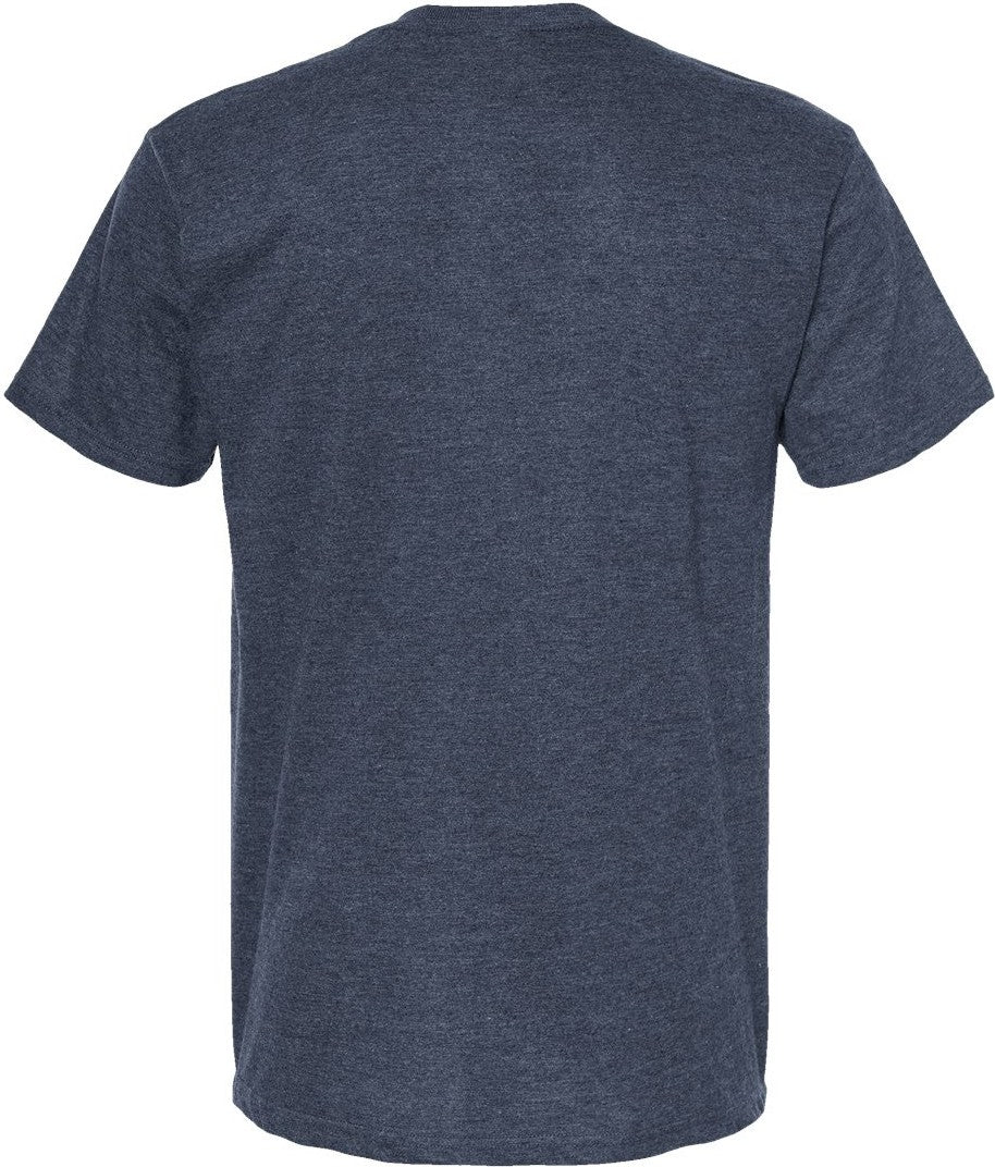 Rear View of Heather Denim Heavyweight Jersey T-Shirt - 290