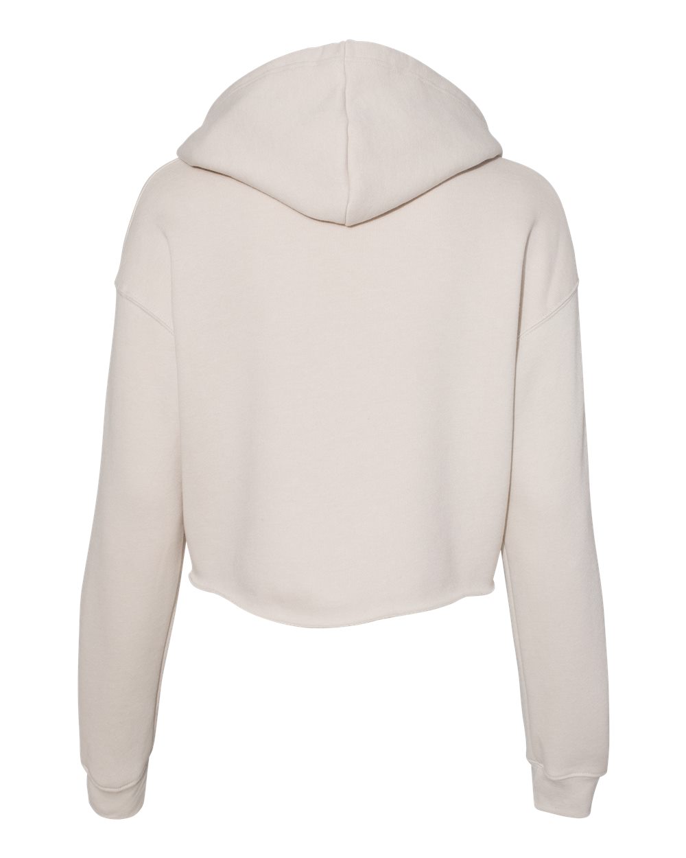 Rear View of Heather Dust Women's Crop Fleece Hoodie - 7502