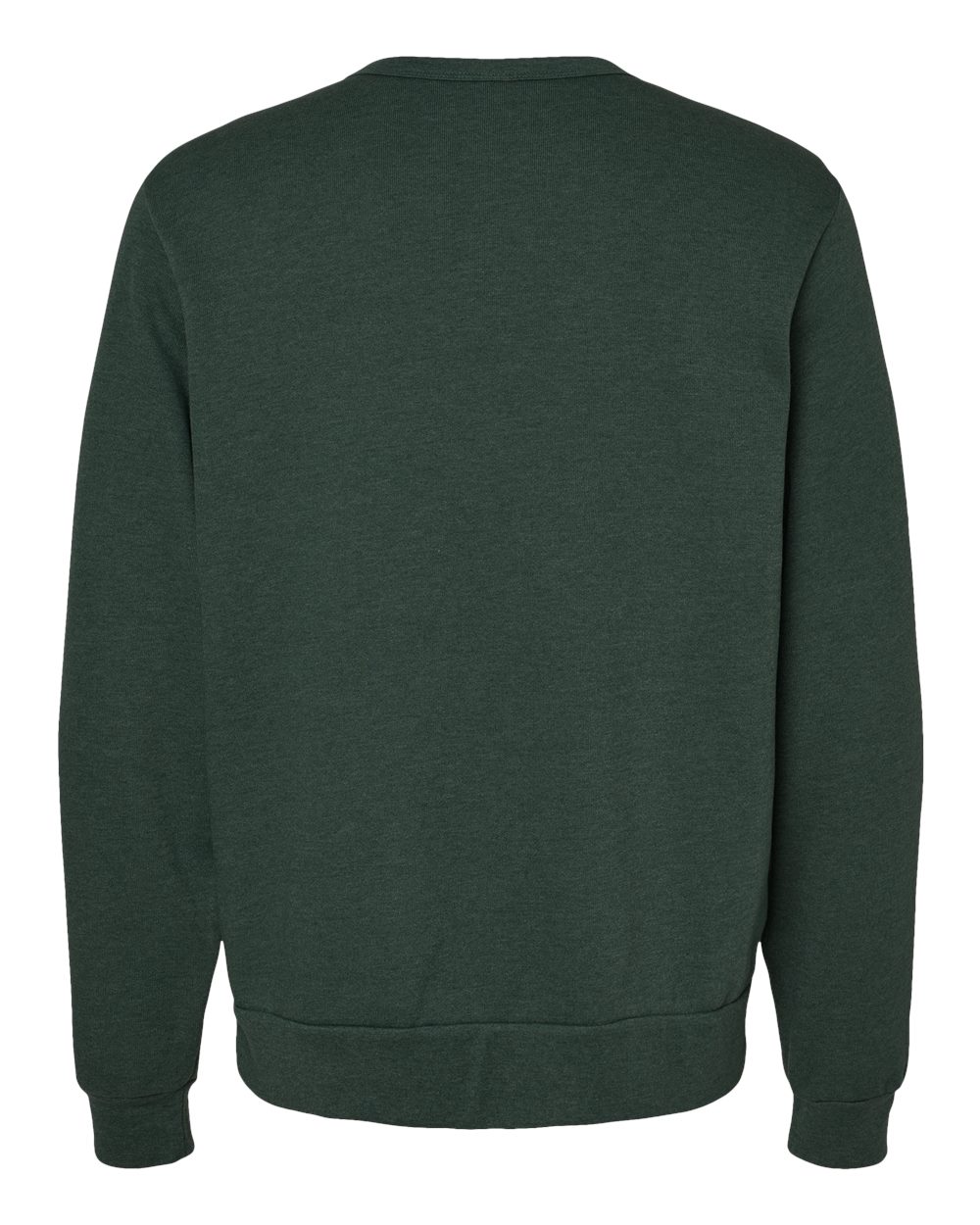 Rear View of Heather Forest Sponge Fleece Classic Crewneck Sweatshirt - 3911