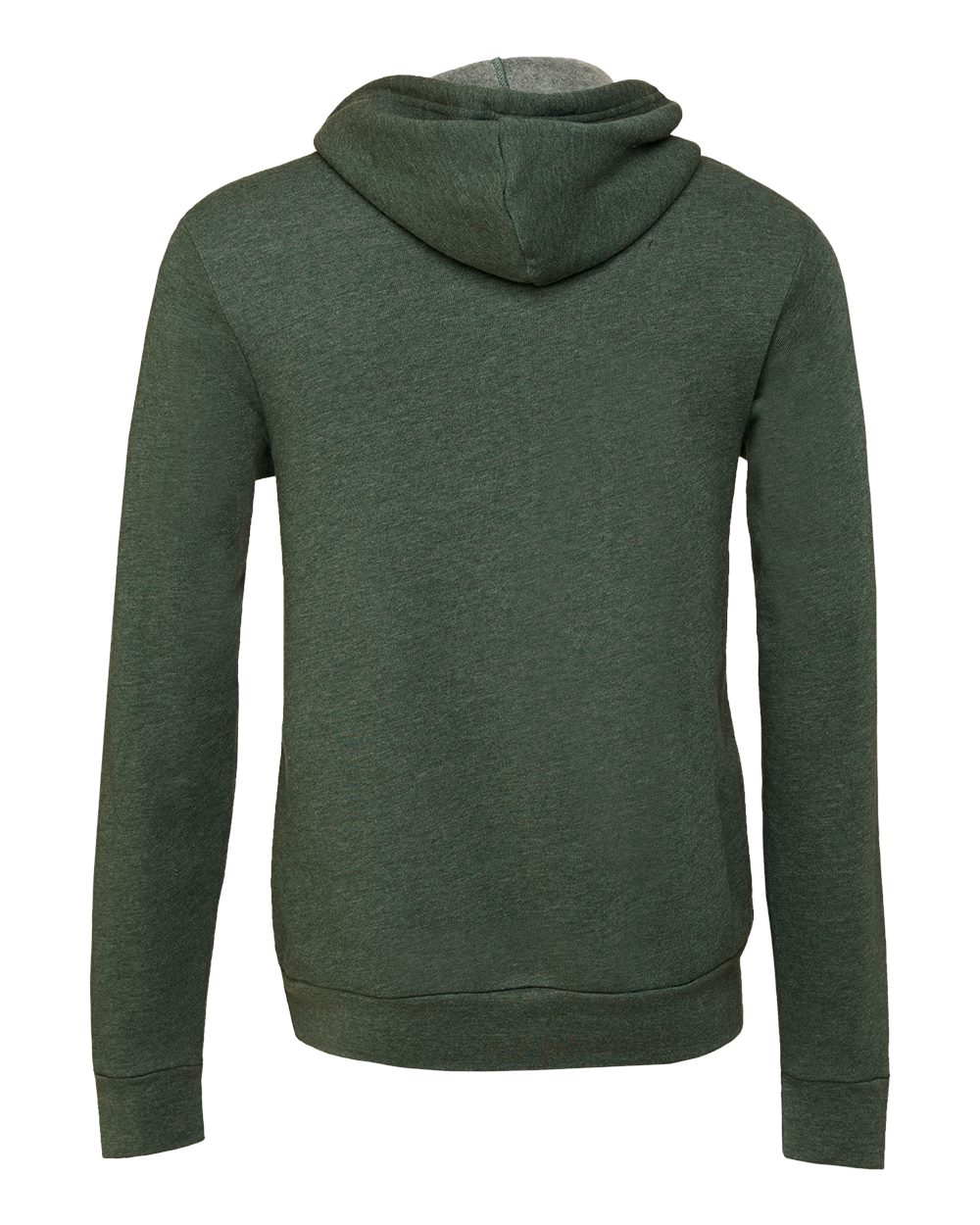 Rear View of Heather Forest Sponge Fleece Hoodie - 3719