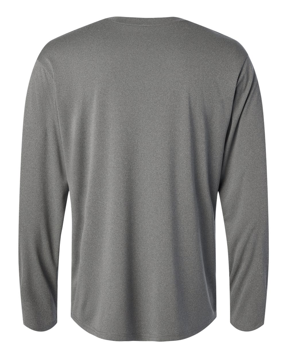 Rear View of Heather Granite Pro-Lock Performance Long Sleeve T-Shirt - 48400