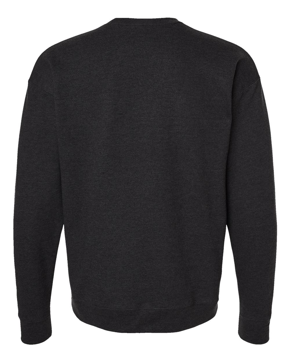 Rear View of Heather Graphite Fleece Crewneck Sweatshirt - 340
