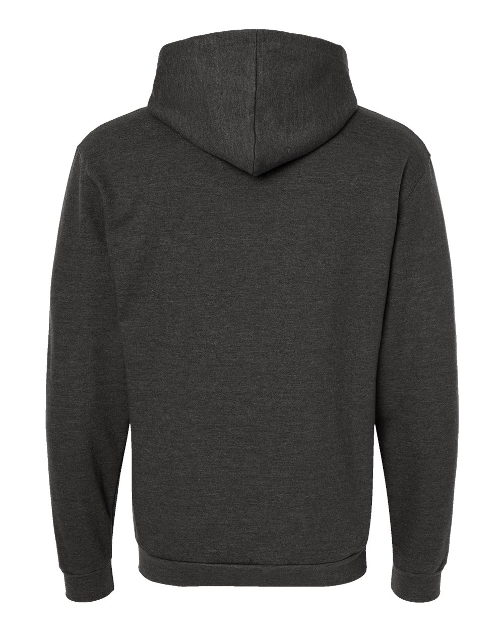 Rear View of Heather Graphite Full-Zip Hooded Sweatshirt - 331