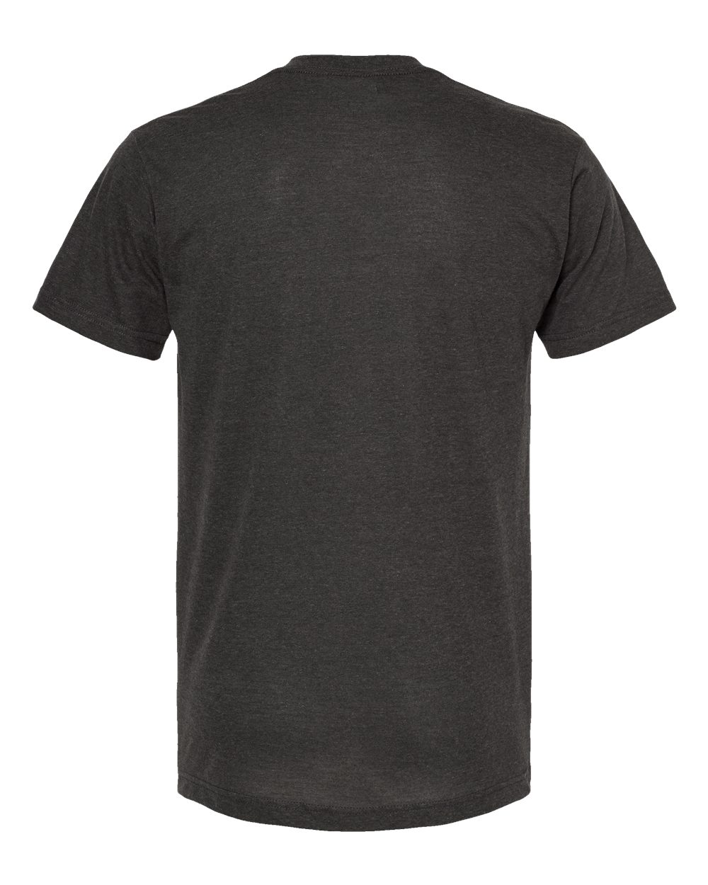 Rear View of Heather Graphite Poly-Rich V-Neck T-Shirt - 207