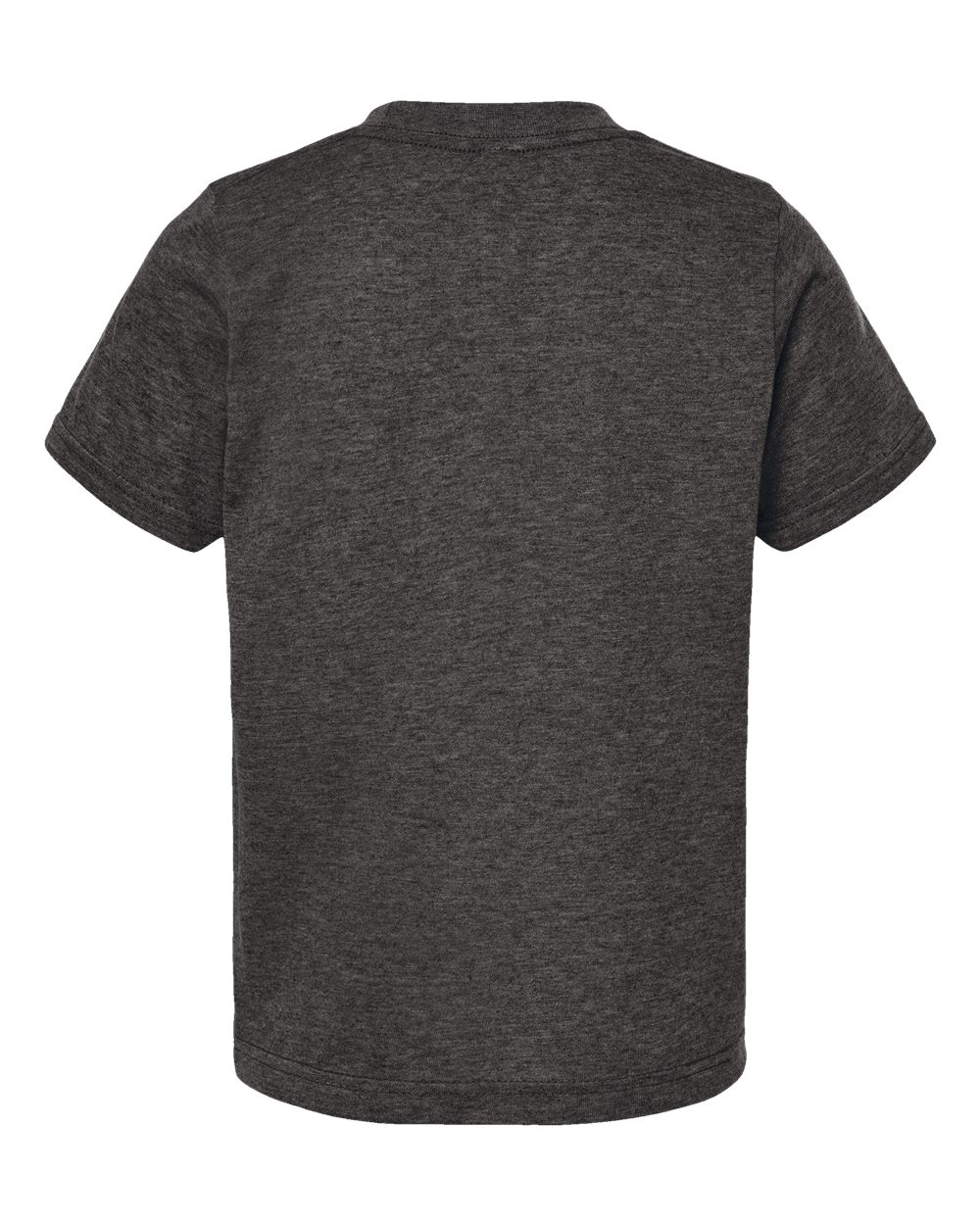 Rear View of Heather Graphite Youth Poly-Rich T-Shirt - 265