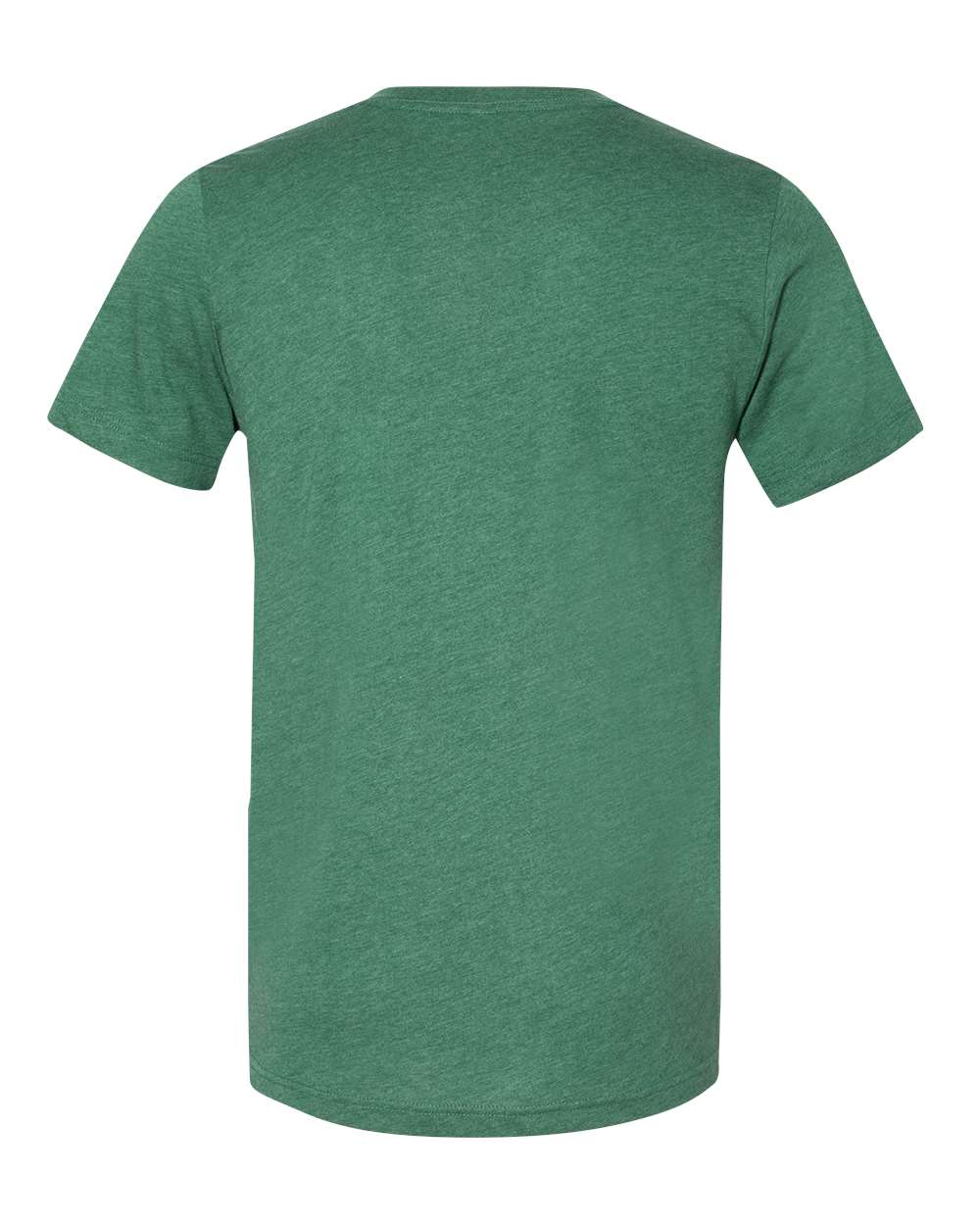 Rear View of Heather Grass Green Heather CVC V-Neck Tee - 3005CVC
