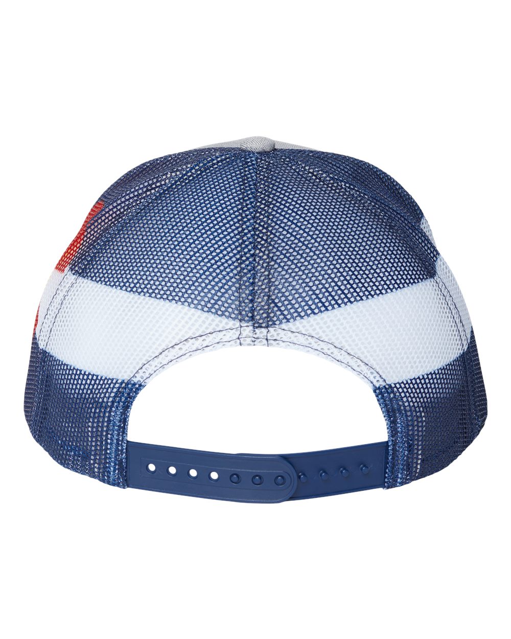 Rear View of Heather Grey/ Colorado Flag Printed Mesh Trucker Cap - S700M