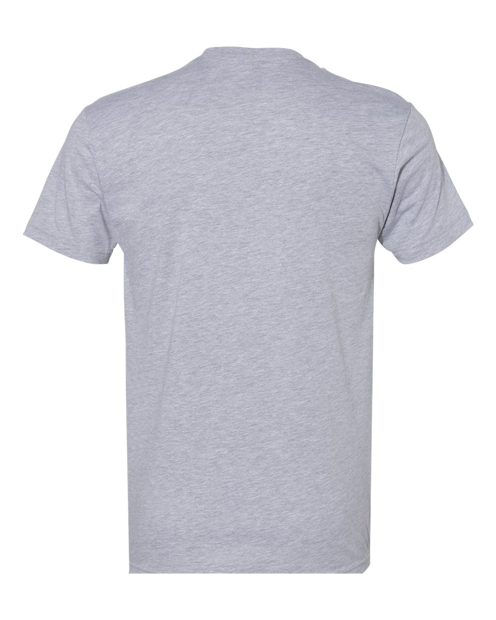Rear View of Heather Grey Cotton Pocket T-Shirt - 3605