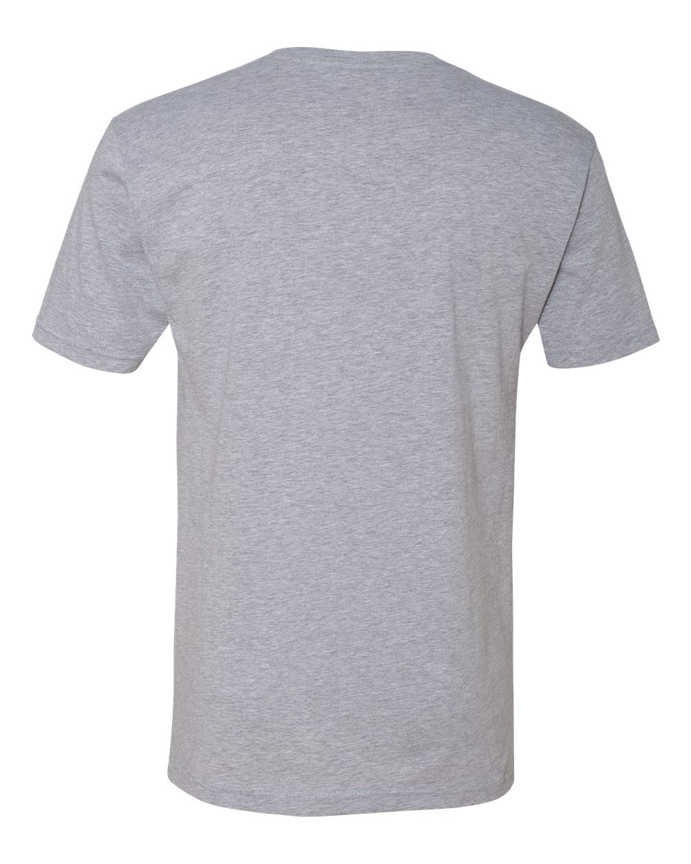 Rear View of Heather Grey Cotton V-Neck T-Shirt - 3200