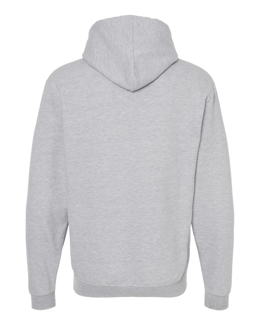 Rear View of Heather Grey Fleece Hooded Sweatshirt - 320