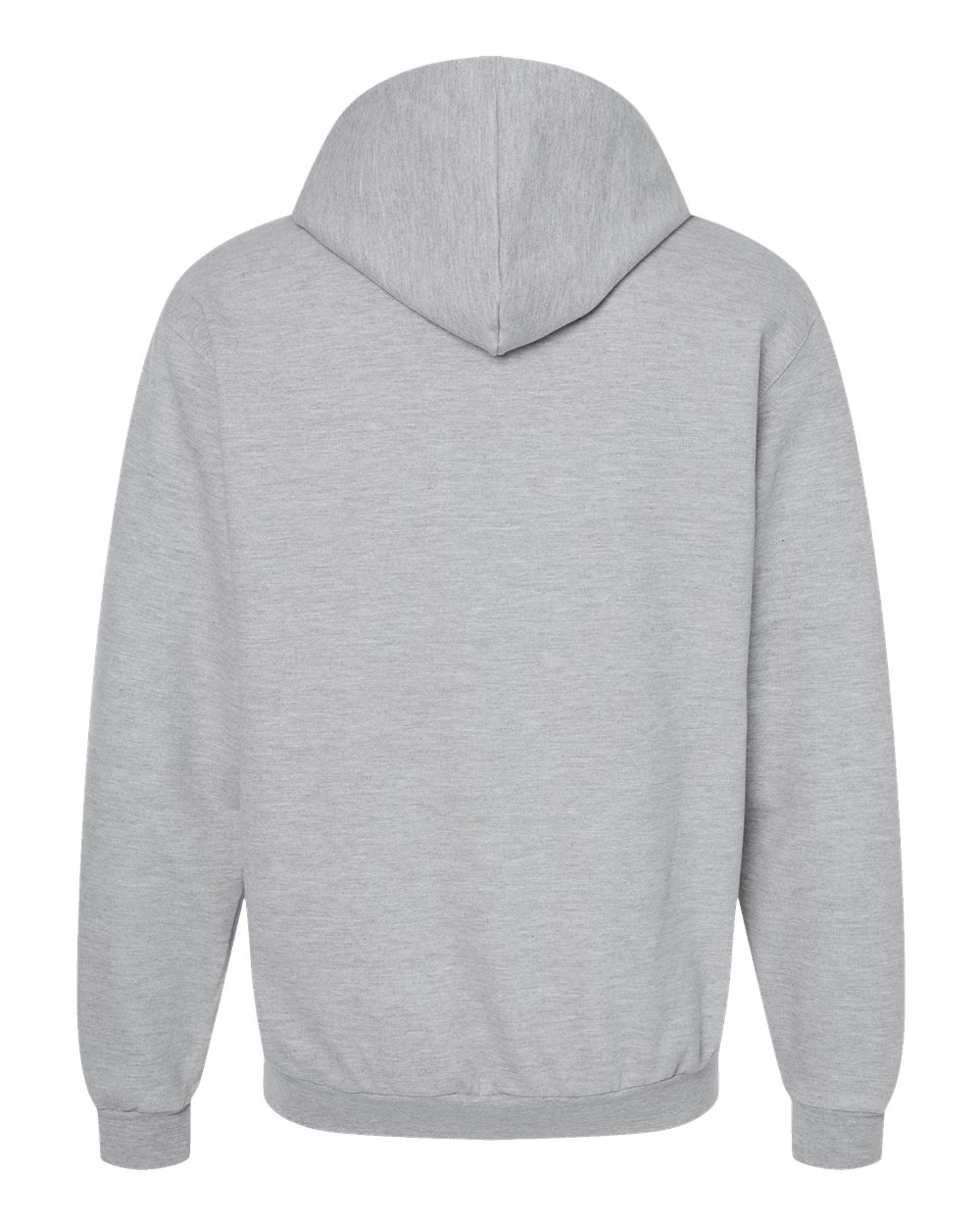 Rear View of Heather Grey Full-Zip Hooded Sweatshirt - 331