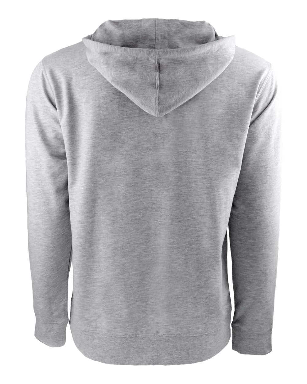 Rear View of Heather Grey/ Heather Grey Laguna Full-Zip Hoodie - 9601