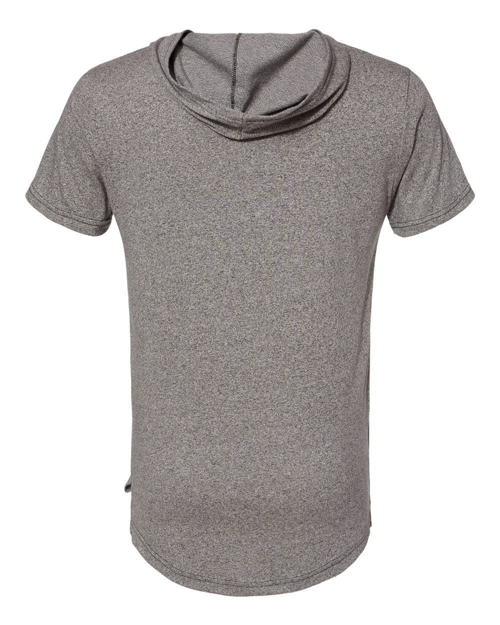 Rear View of Heather Grey Mock Twist Hoodie T-Shirt - 2022