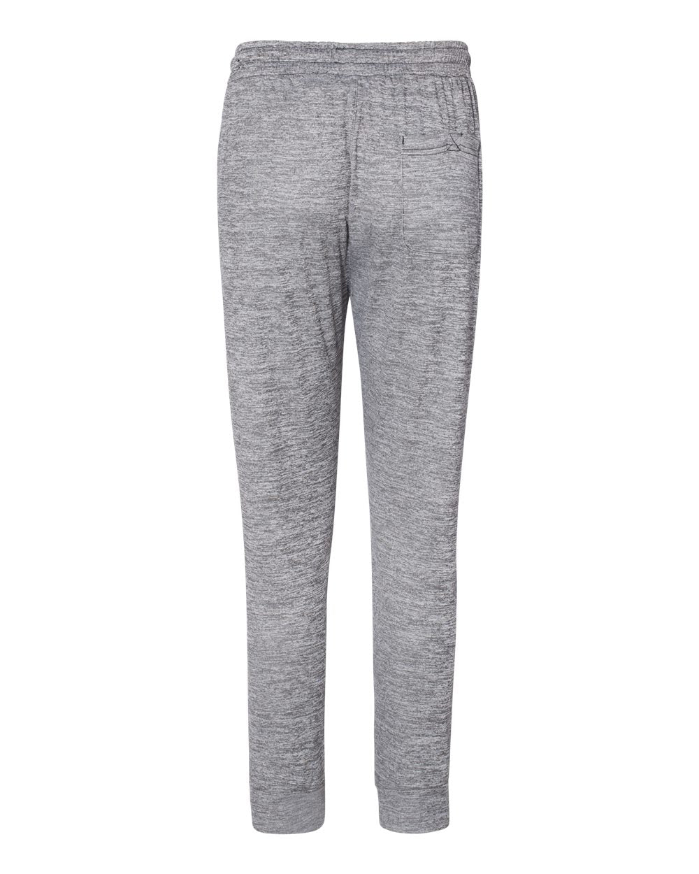 Rear View of Heather Grey Performance Fleece Joggers - 8801