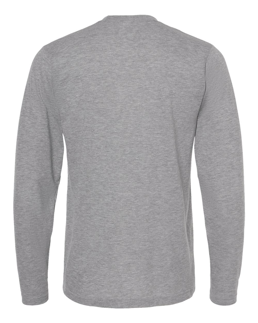 Rear View of Heather Grey Poly-Rich Long Sleeve T-Shirt - 242