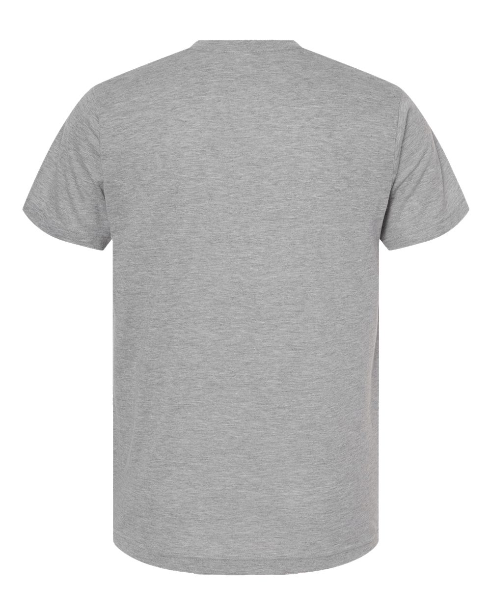 Rear View of Heather Grey Poly-Rich V-Neck T-Shirt - 207