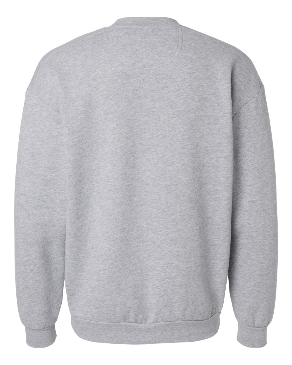 Rear View of Heather Grey ReFlex Fleece Crewneck Sweatshirt - RF496