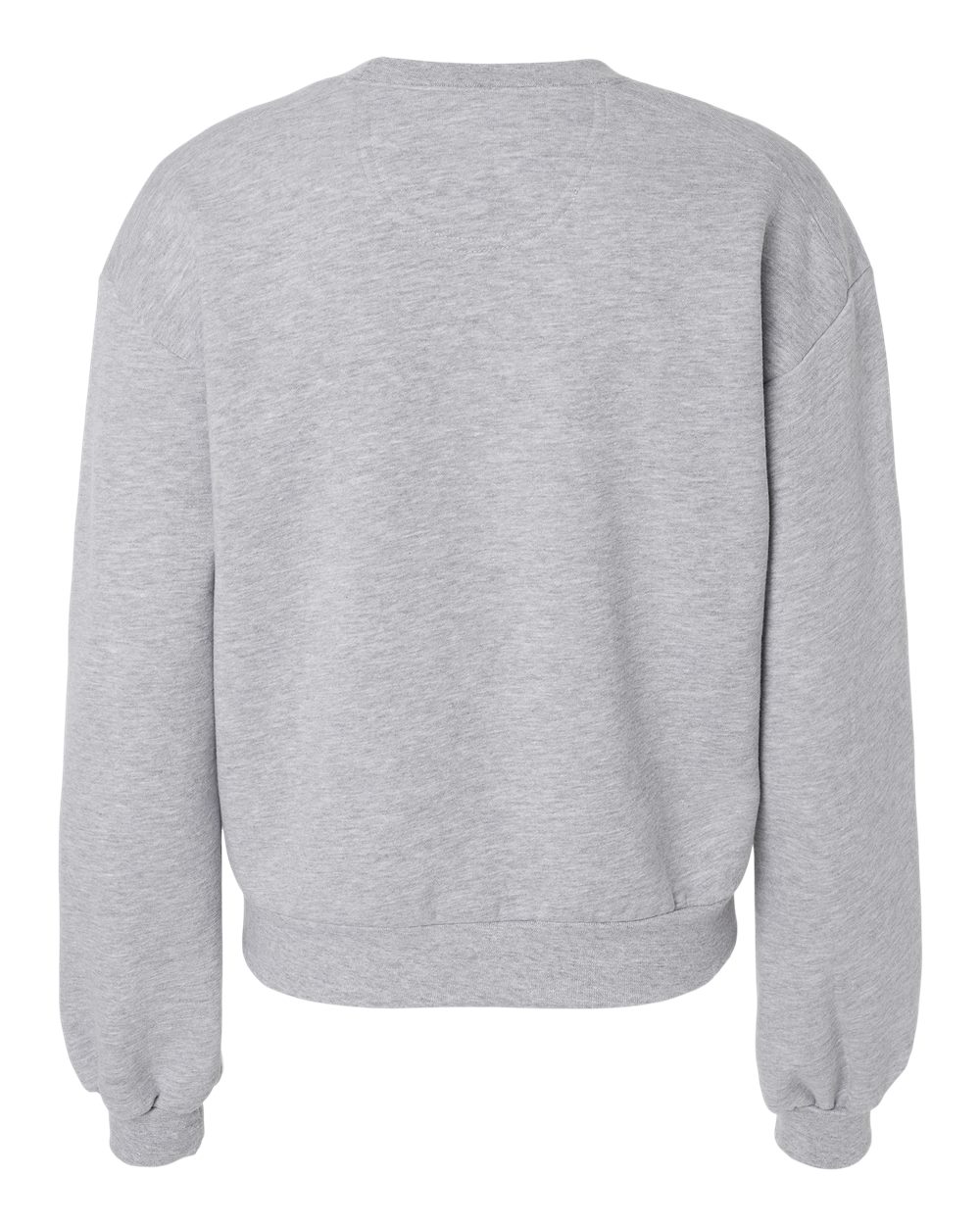 Rear View of Heather Grey ReFlex Women's Fleece Crewneck Sweatshirt - RF494