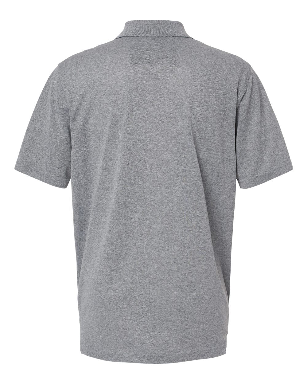 Front View of Heather Grey Saratoga Performance Mini Mesh Polo - 100