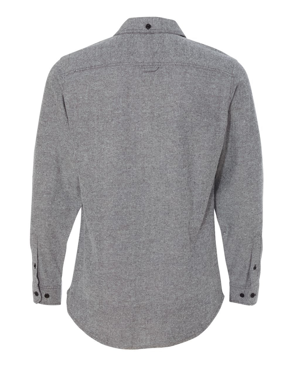 Rear View of Heather Grey Solid Flannel Shirt - 8200