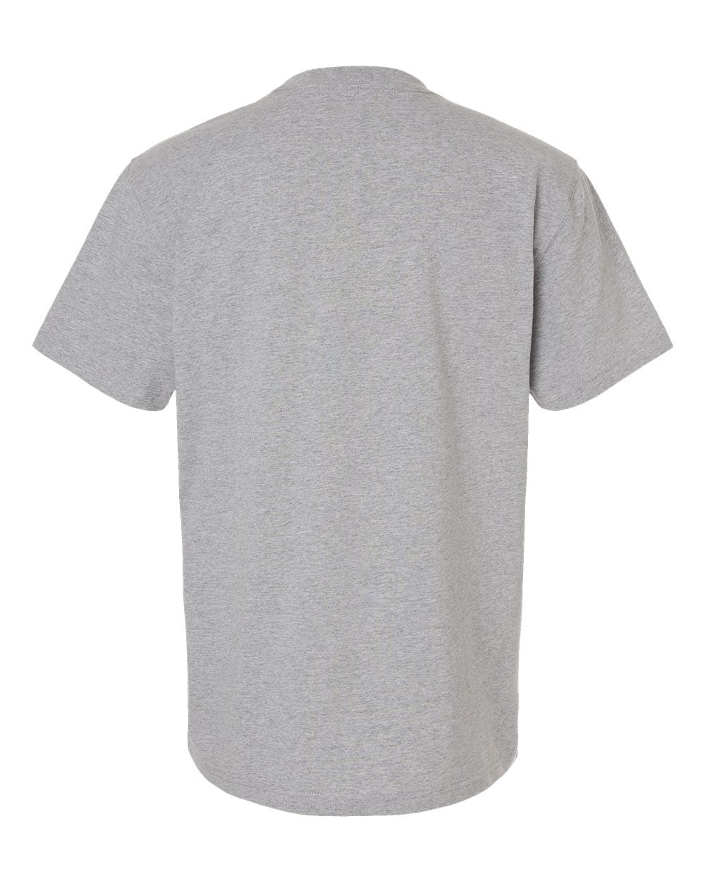 Rear View of Heather Grey Traditional Heavyweight T-Shirt - WS50-D