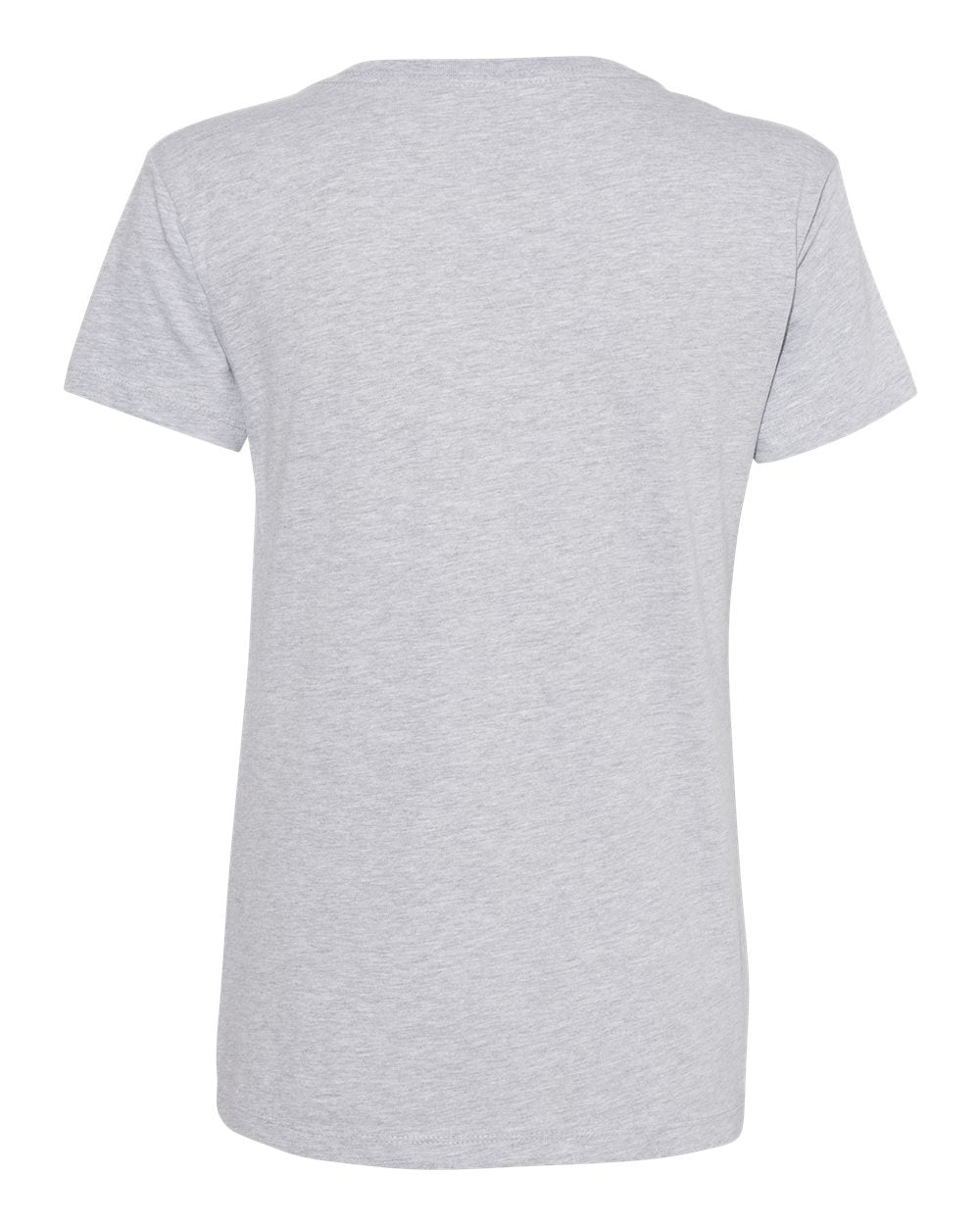 Rear View of Heather Grey Women’s Cotton V-Neck T-Shirt - 3940