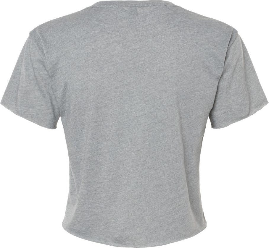 Rear View of Heather Grey Women's Festival Crop Top - 5080