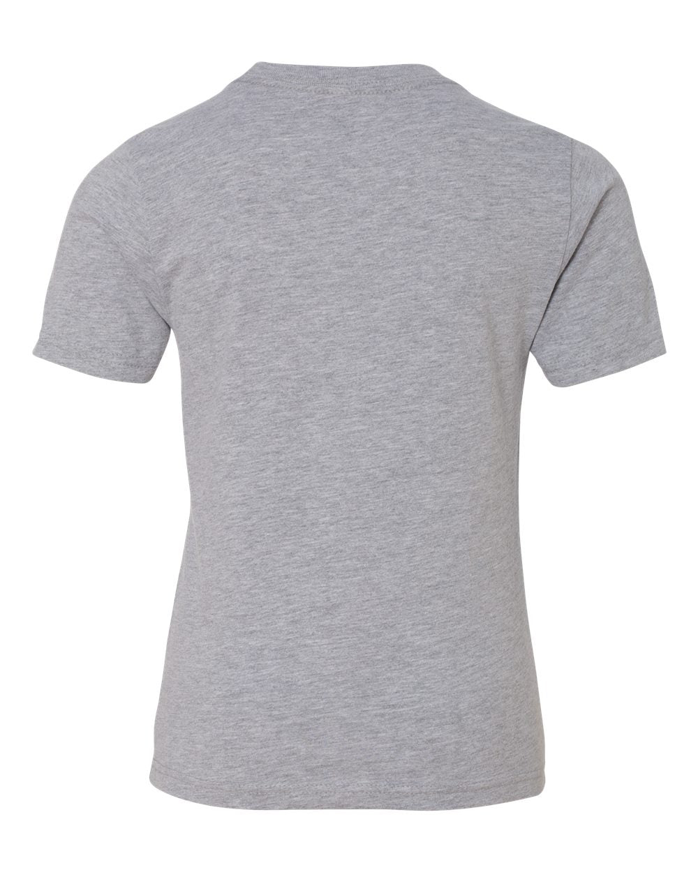 Rear View of Heather Grey Youth Cotton T-Shirt - 3310