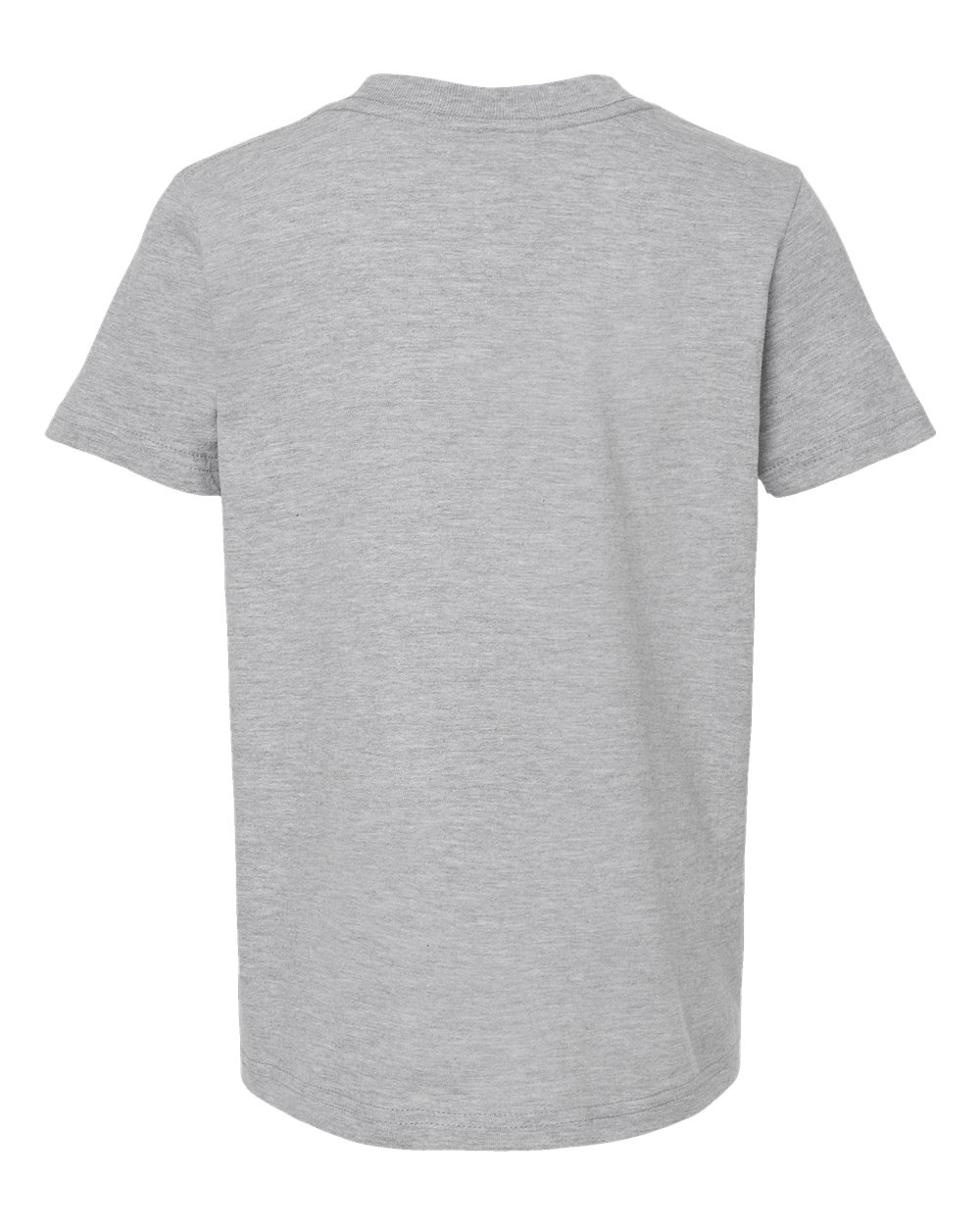 Rear View of Heather Grey Youth Fine Jersey T-Shirt - 235