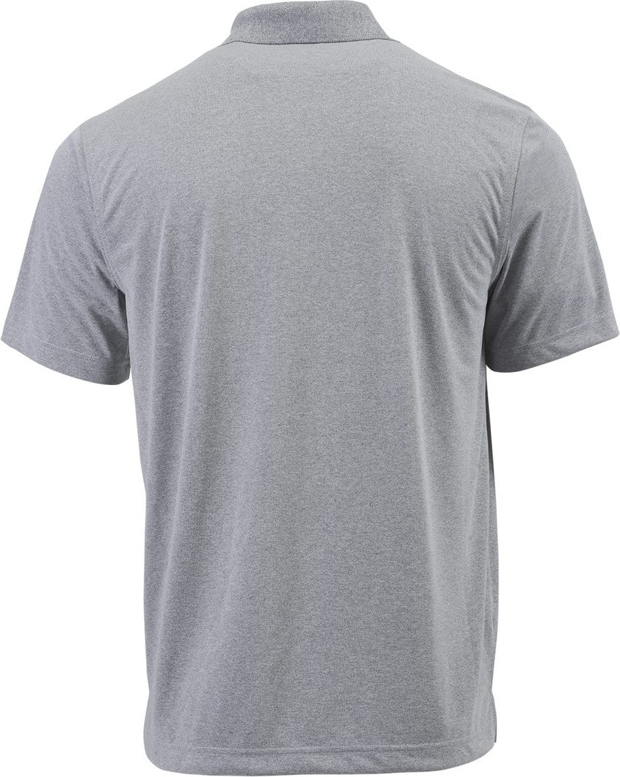 Rear View of Heather Grey Youth Saratoga Performance Mini Mesh Polo - 108Y