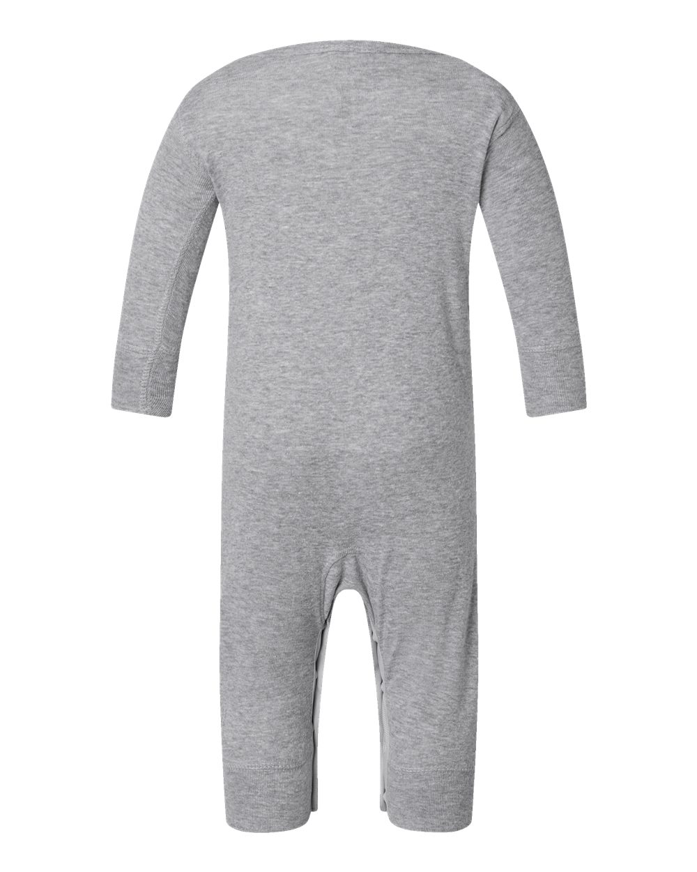 Rear View of Heather Infant Long Legged Baby Rib Bodysuit - 4412