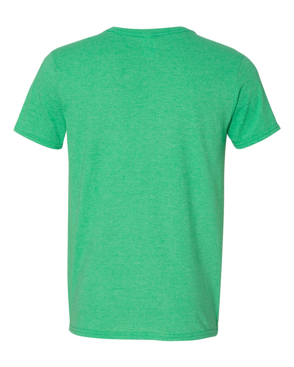 Rear View of Heather Irish Green Softstyle® V-Neck T-Shirt - 64V00