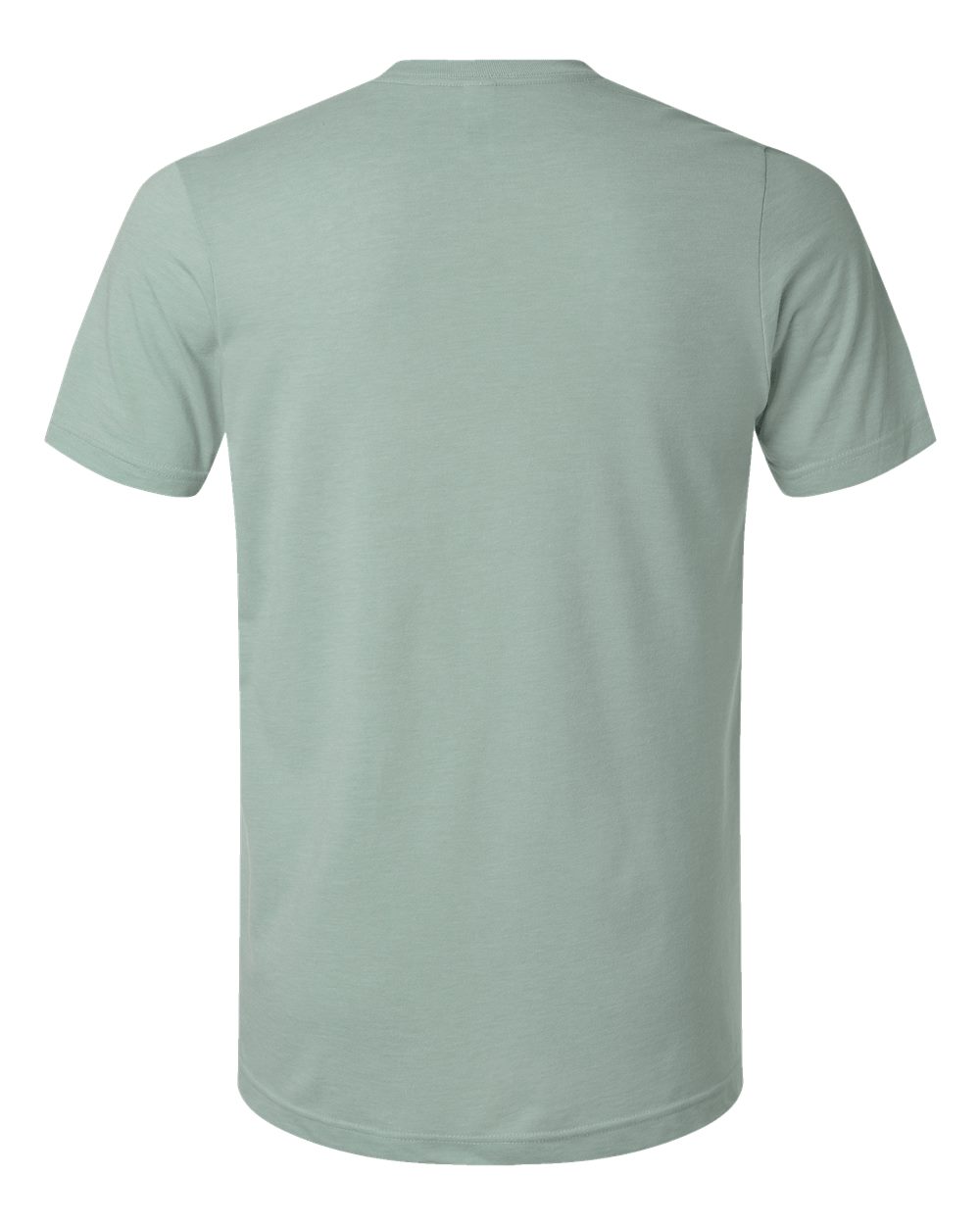 Rear View of Heather Light Sage Combed CVC T-Shirt - 602CVC