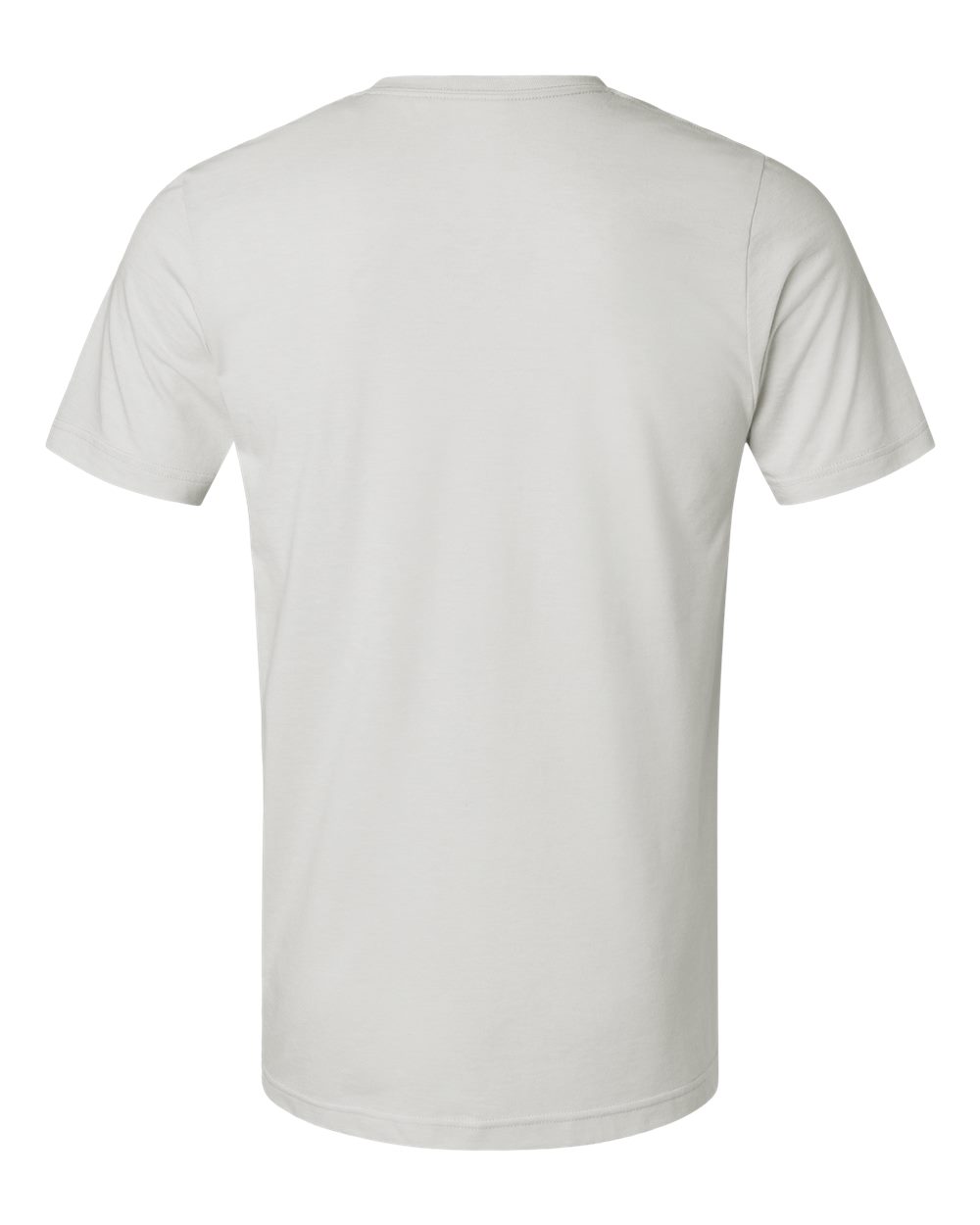 Rear View of Heather Light Silver Combed CVC T-Shirt - 602CVC
