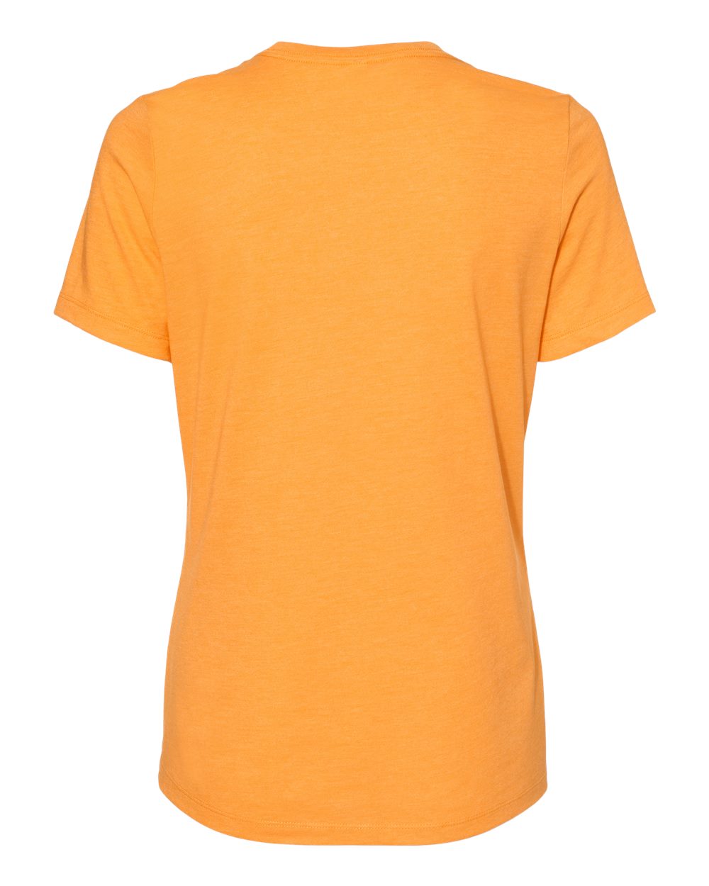 Rear View of Heather Marmalade Women’s Relaxed Fit Heather CVC Tee - 6400CVC