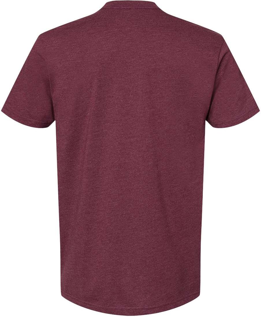 Rear View of Heather Maroon CVC T-Shirt - 6210